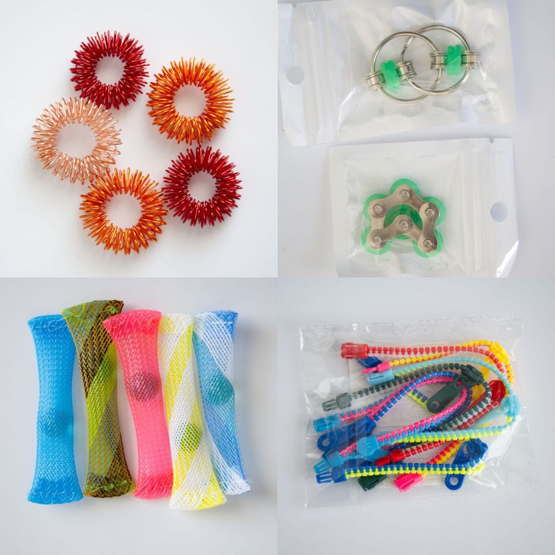 Bulk Fidget Toy Bundle (18 Fidgets) 70's Modern Green 