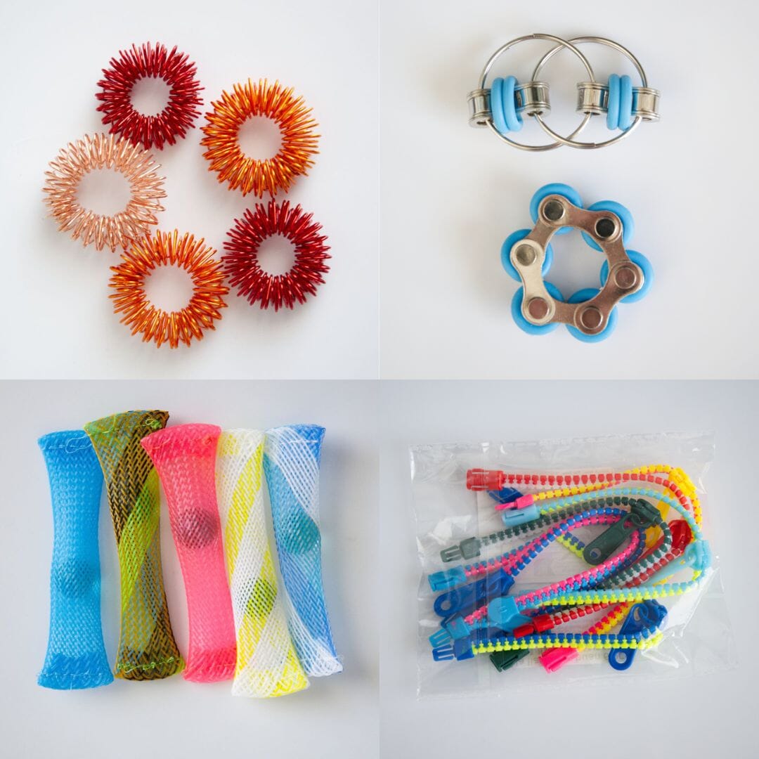 Bulk Fidget Toy Bundle (18 Fidgets) 70's Modern Turquoise 