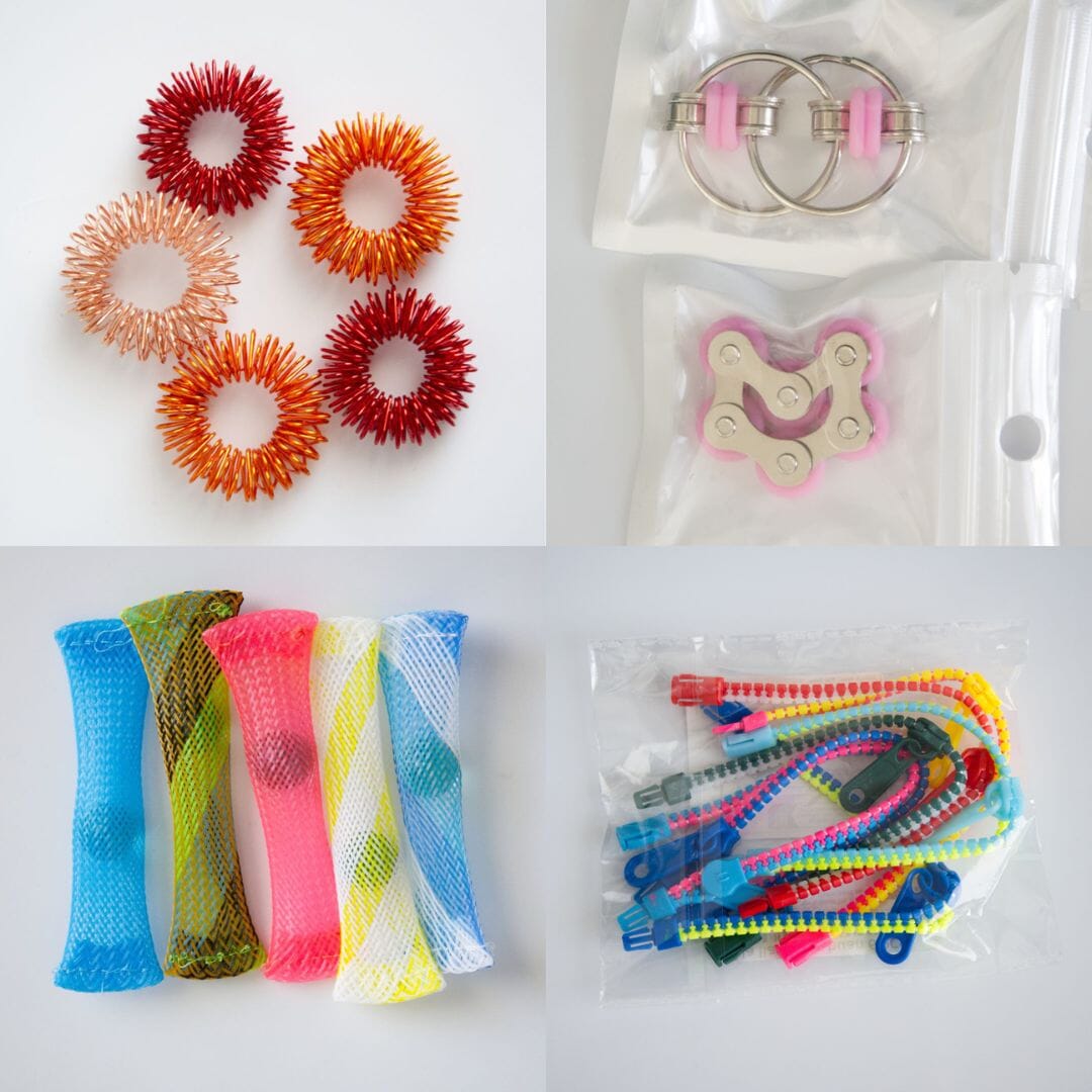 Bulk Fidget Toy Bundle (18 Fidgets) 70's Modern Pink 