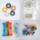 Bulk Fidget Toy Bundle (18 Fidgets) Golden Rainbow White 