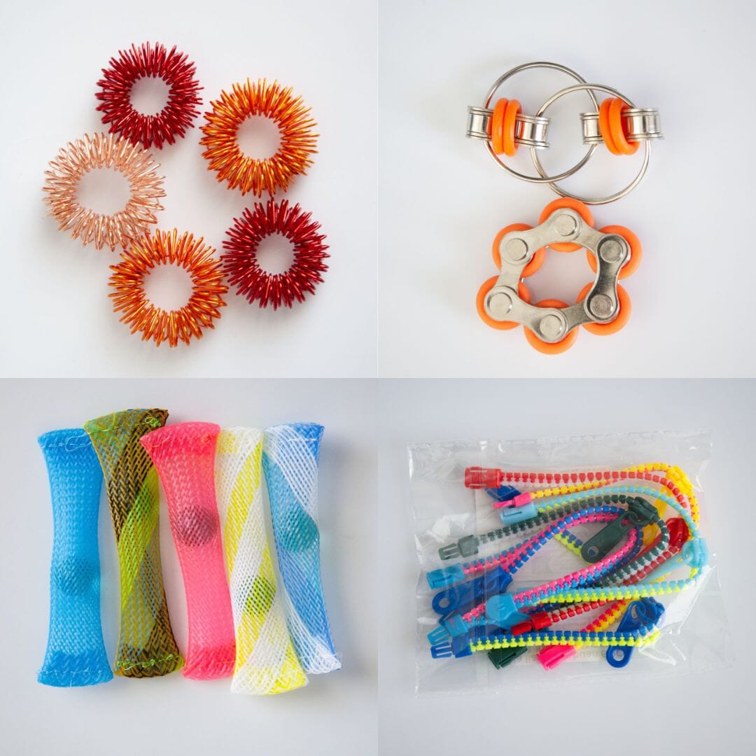 Bulk Fidget Toy Bundle (18 Fidgets) 70's Modern Orange 