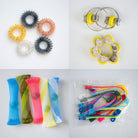 Bulk Fidget Toy Bundle (18 Fidgets) Golden Rainbow Yellow 