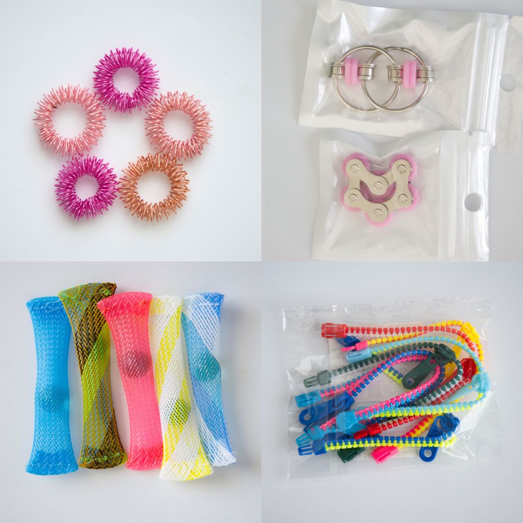 Bulk Fidget Toy Bundle (18 Fidgets) Pink Rose Pink 