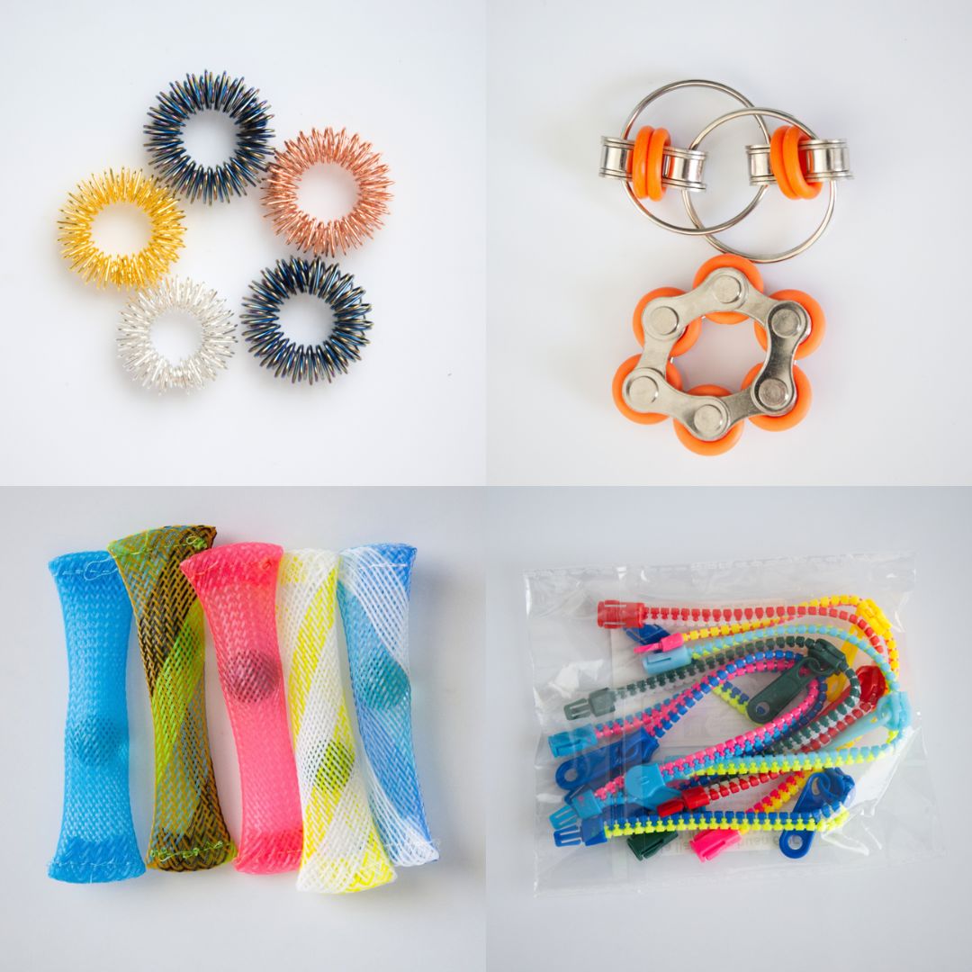 Bulk Fidget Toy Bundle (18 Fidgets) Golden Rainbow Orange 