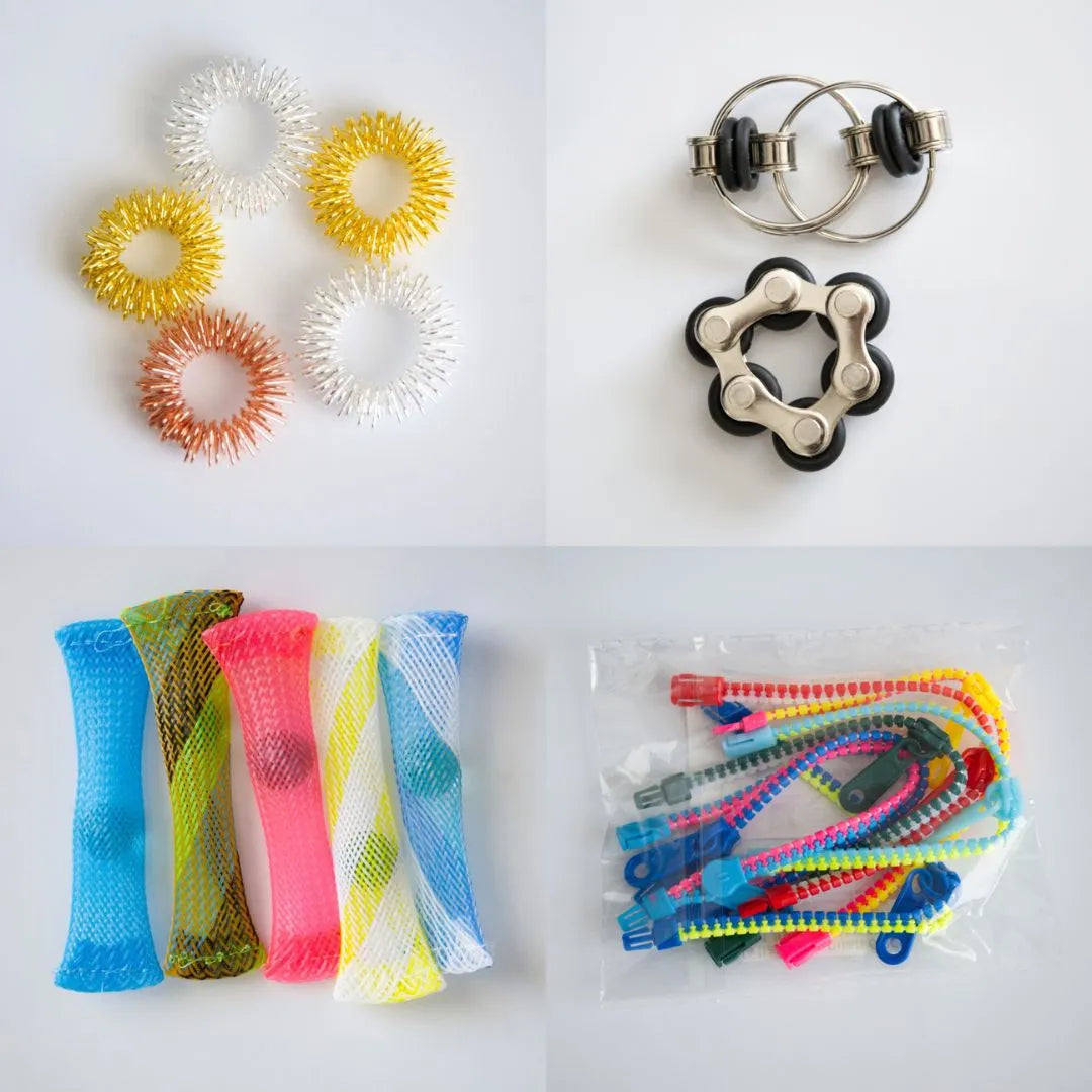 Bulk Fidget Toy Bundle (18 Fidgets) Golden Black 