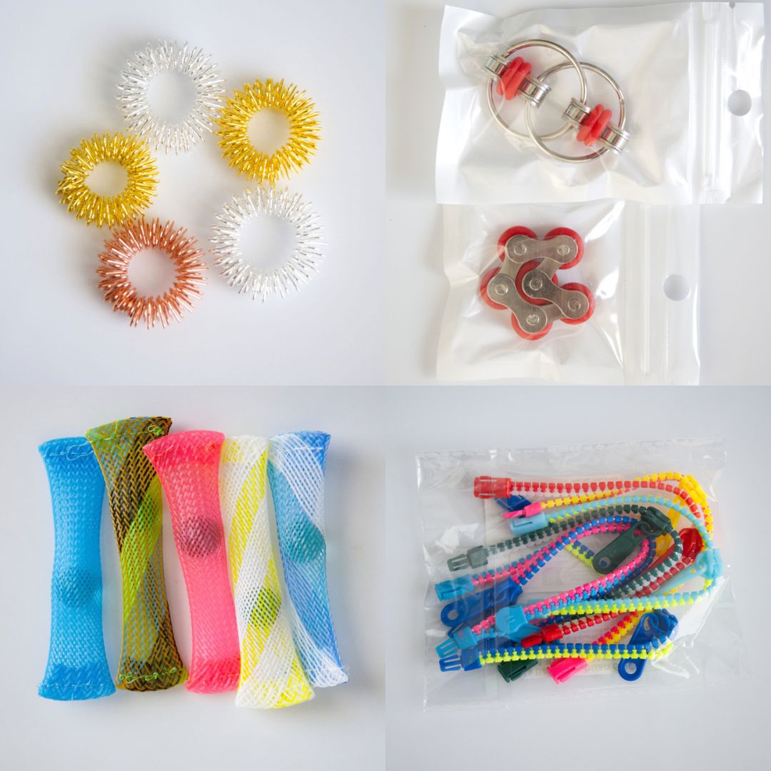 Bulk Fidget Toy Bundle (18 Fidgets) Golden Red 