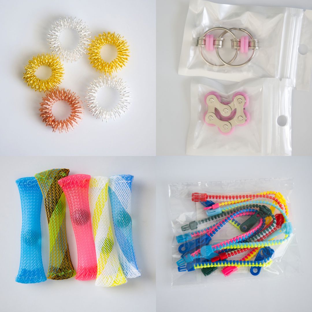 Bulk Fidget Toy Bundle (18 Fidgets) Golden Pink 