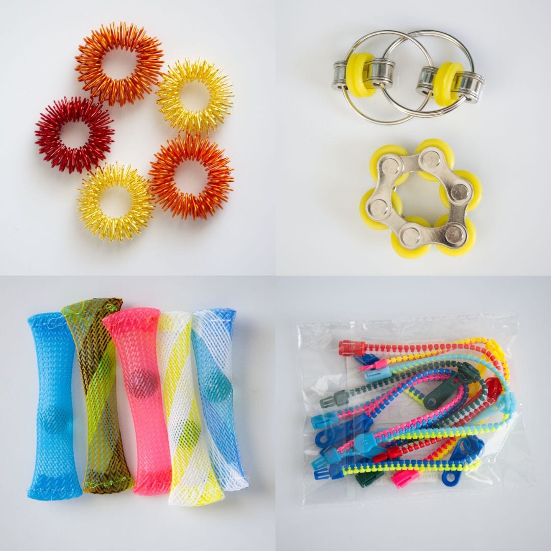 Bulk Fidget Toy Bundle (18 Fidgets) Autumn Yellow 