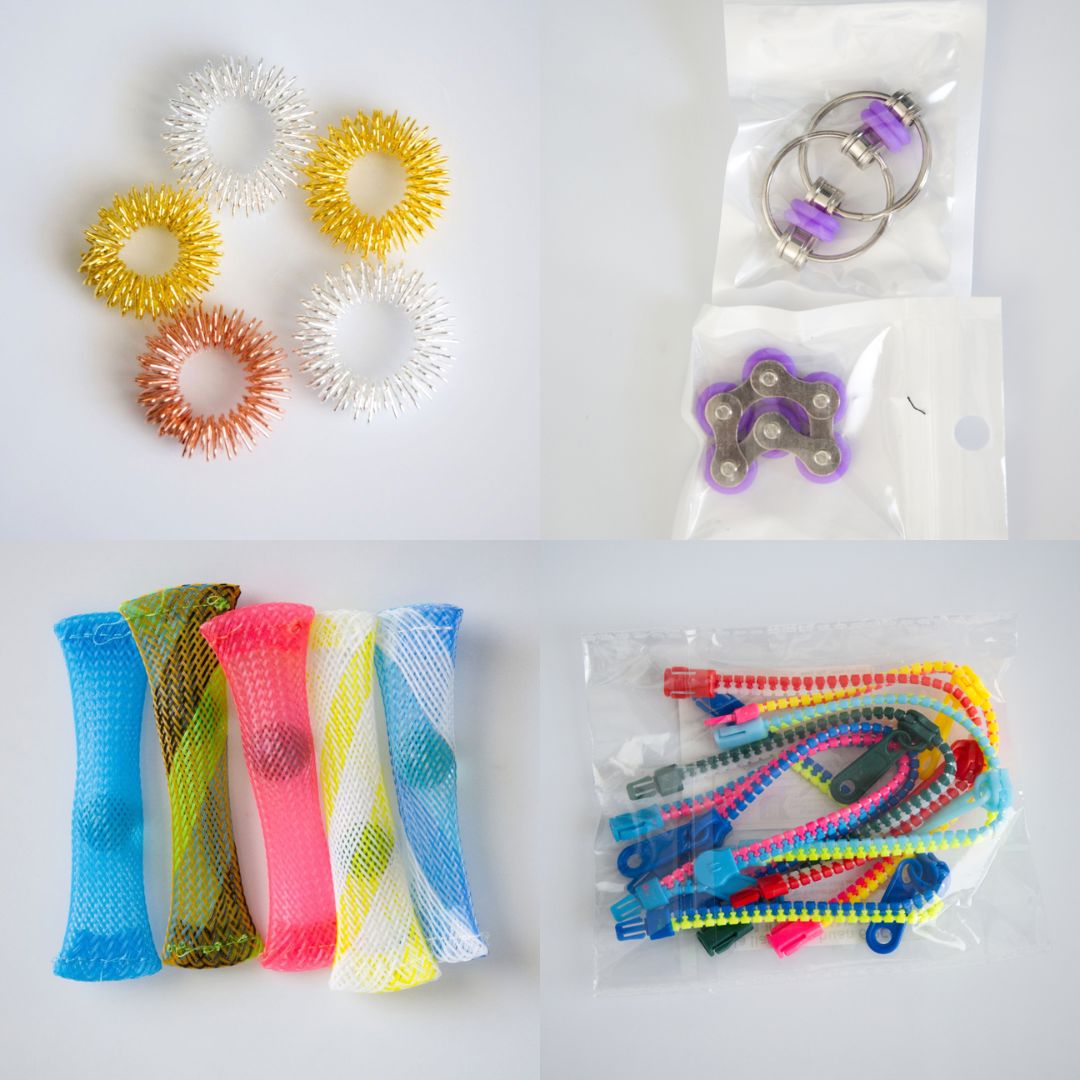 Bulk Fidget Toy Bundle (18 Fidgets) Golden Purple 