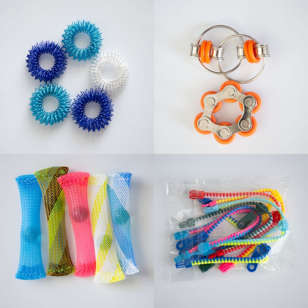 Bulk Fidget Toy Bundle (18 Fidgets) Blue Ocean Orange 