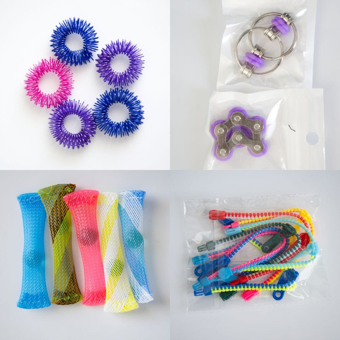 Bulk Fidget Toy Bundle (18 Fidgets) Blue Dreams Purple 