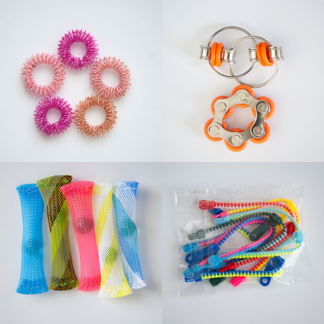 Bulk Fidget Toy Bundle (18 Fidgets) Pink Rose Orange 