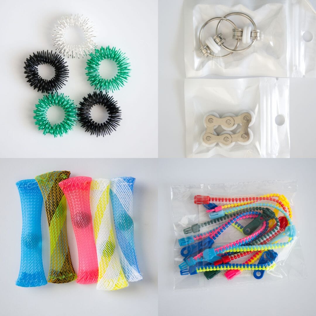 Bulk Fidget Toy Bundle (18 Fidgets) Rocker White 