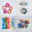 Bulk Fidget Toy Bundle (18 Fidgets) Pink Rose Turquoise 