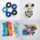 Bulk Fidget Toy Bundle (18 Fidgets) Black & Blue Black 