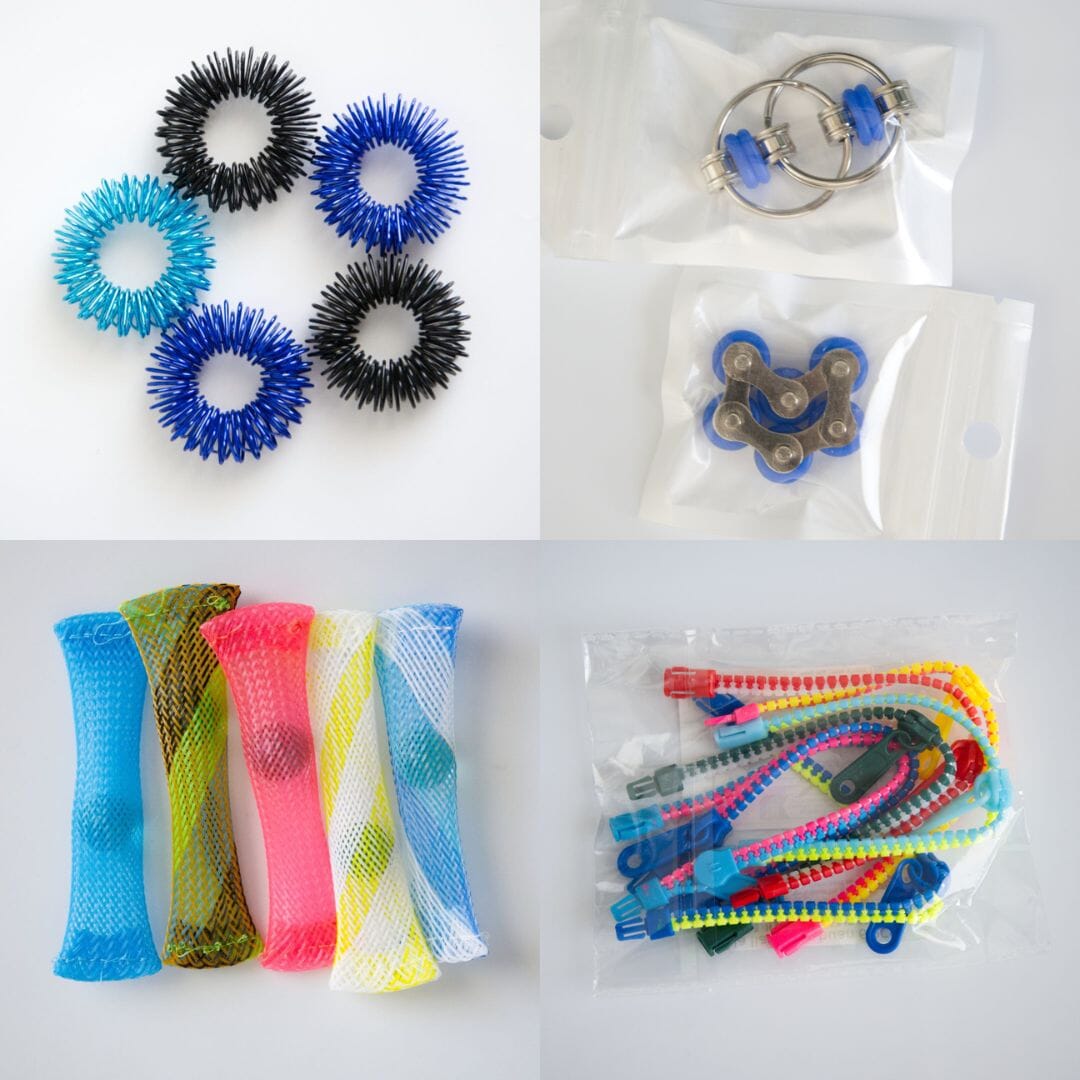 Bulk Fidget Toy Bundle (18 Fidgets) Black & Blue Blue 