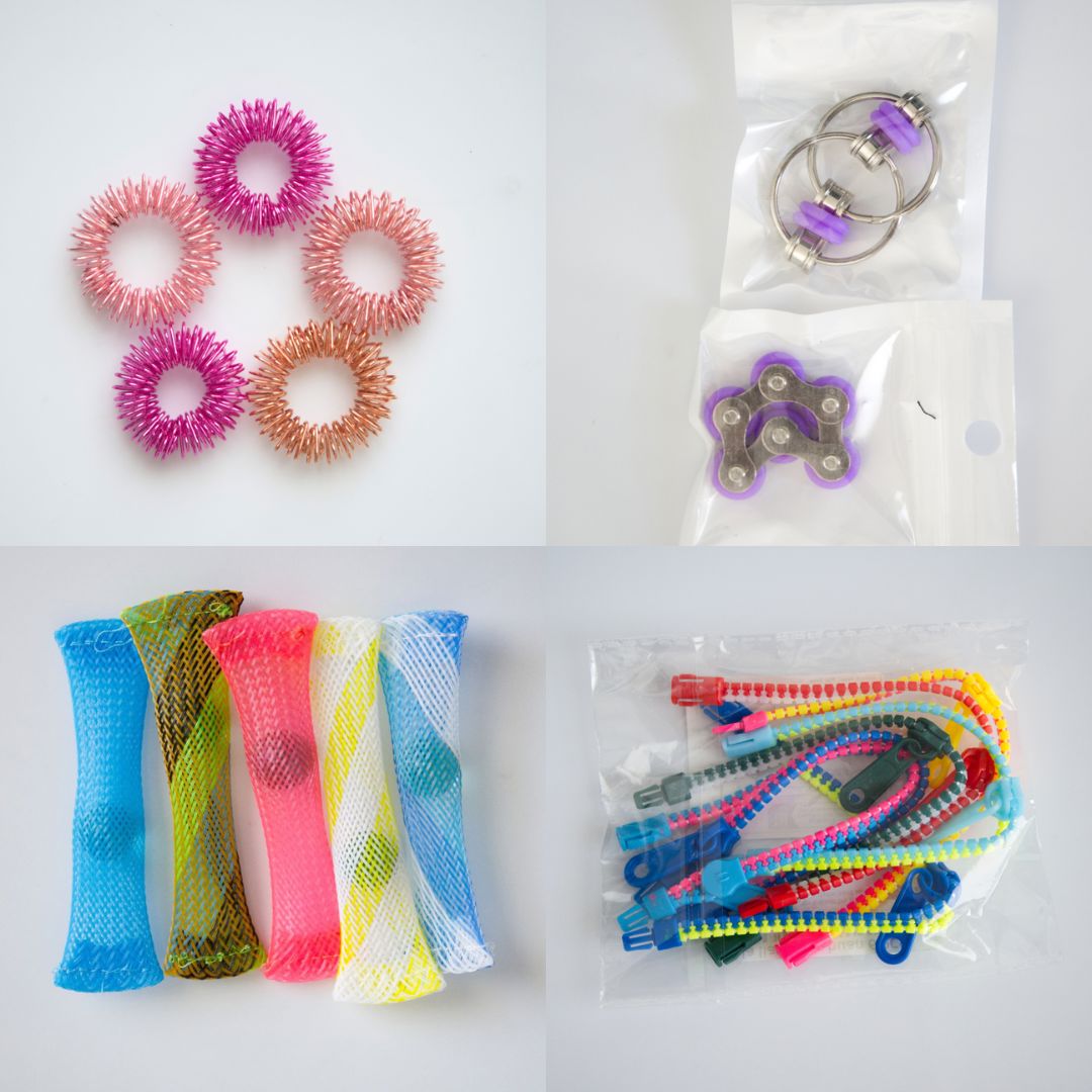 Bulk Fidget Toy Bundle (18 Fidgets) Pink Rose Purple 