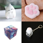 Cat Squishy + Fidgets Bundle Grey Cat Paw Galaxy