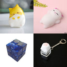 Cat Squishy + Fidgets Bundle Orange Cat White Cat Blue Galaxy