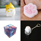 Cat Squishy + Fidgets Bundle Orange Cat Paw Galaxy