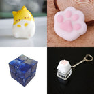 Cat Squishy + Fidgets Bundle Orange Cat Paw Blue Galaxy