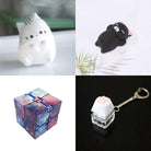 Cat Squishy + Fidgets Bundle Grey Cat Black Cat Galaxy