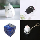 Cat Squishy + Fidgets Bundle Grey Cat Black Cat Blue Galaxy