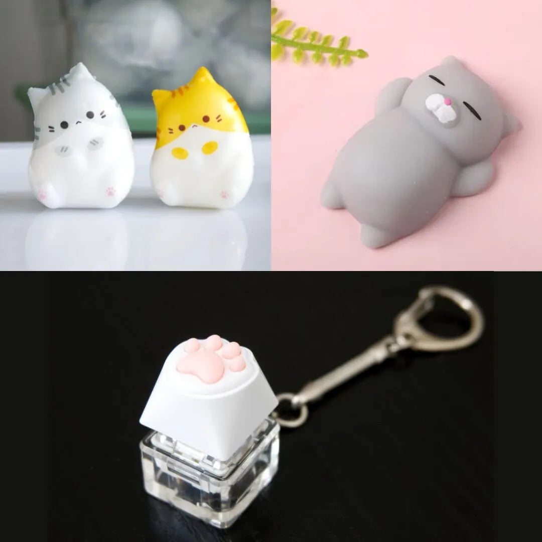 Cat Squishy Bundle Mini Cat 2 Pack Grey Cat 