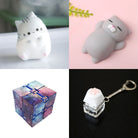 Cat Squishy + Fidgets Bundle Grey Cat Grey Cat Galaxy