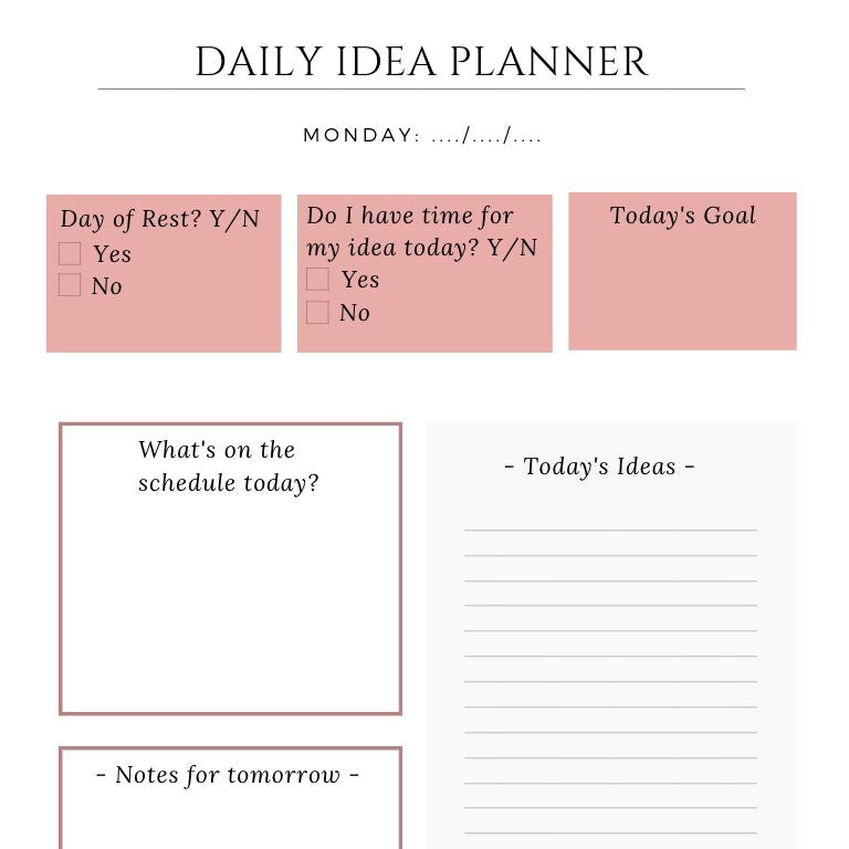 Daily Idea Planner & Weekly Schedule Planner Printables (Bundle) - The Autistic Innovator