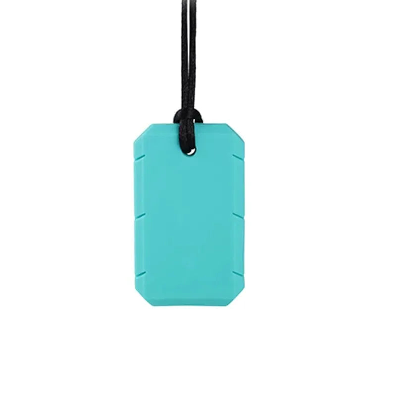 Dog Tag Chew Necklace Turquoise 