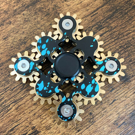 Ultimate Gear Fidget Spinner The Autistic Innovator Black & Blue 
