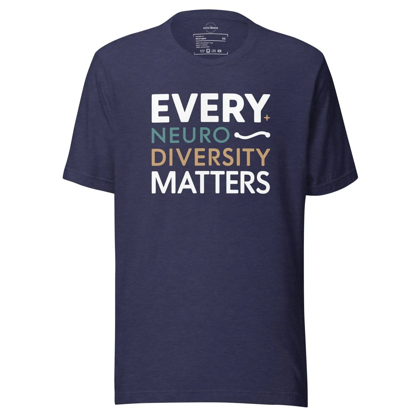 Every Neurodiversity Matters Unisex t-shirt Heather Midnight Navy XS 