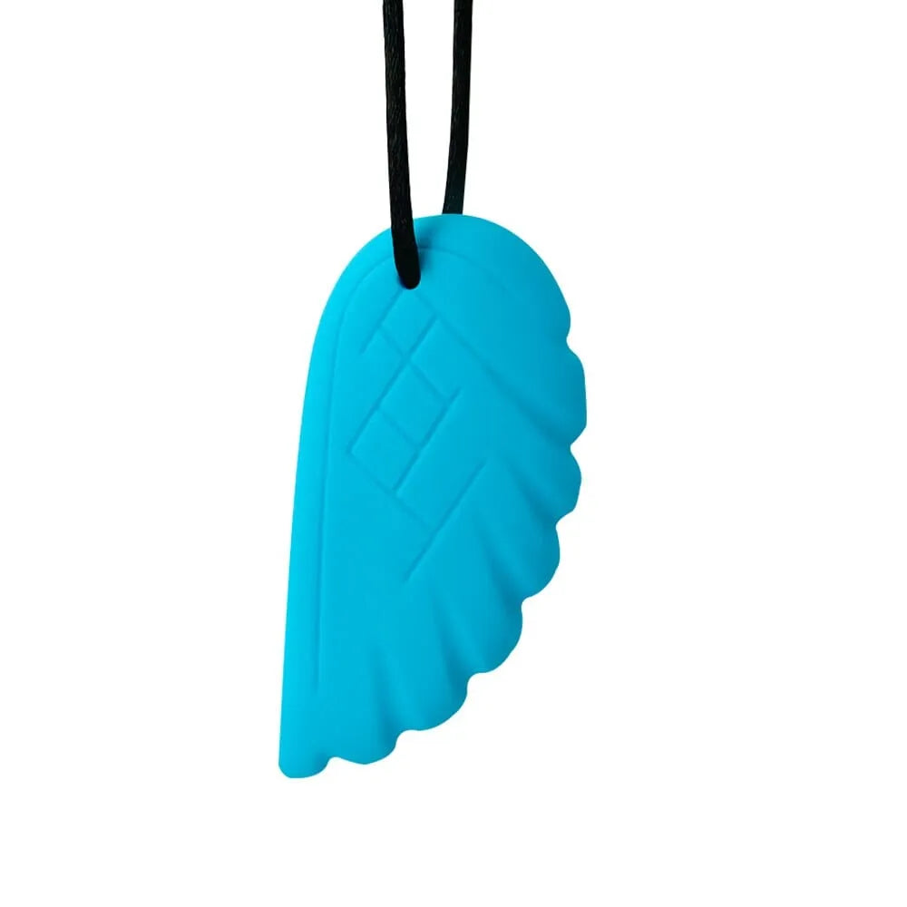 Feather Chew Necklace Blue 