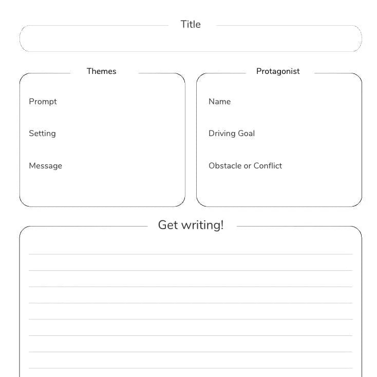 Fiction Writing Journal Printable 
