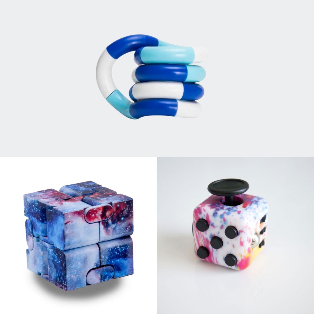 Fidget Bestsellers Bundle (choose your colors) Paint Splatter Galaxy Blue white deep blue