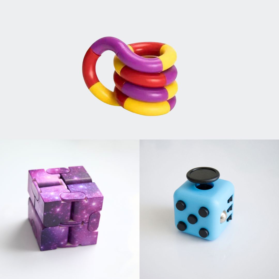 Fidget Bestsellers Bundle (choose your colors) Sky Blue Purple Galaxy Purple red yellow