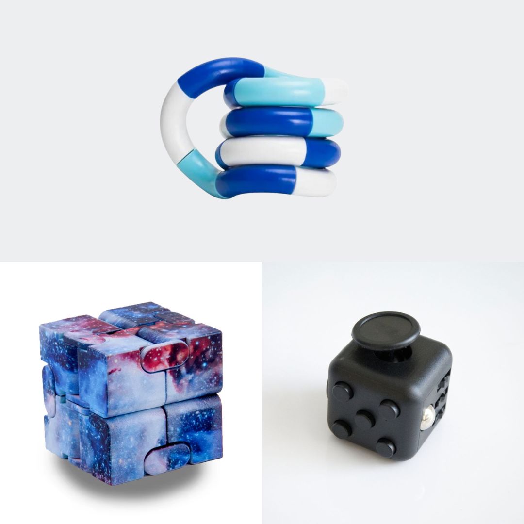 Fidget Bestsellers Bundle (choose your colors) All Black Galaxy Blue white deep blue
