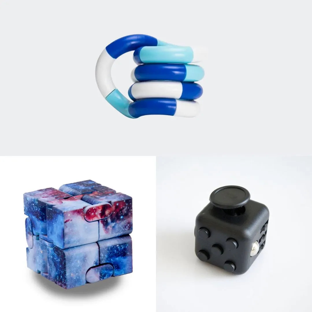 Fidget Bestsellers Bundle (choose your colors) All Black Galaxy Blue white deep blue