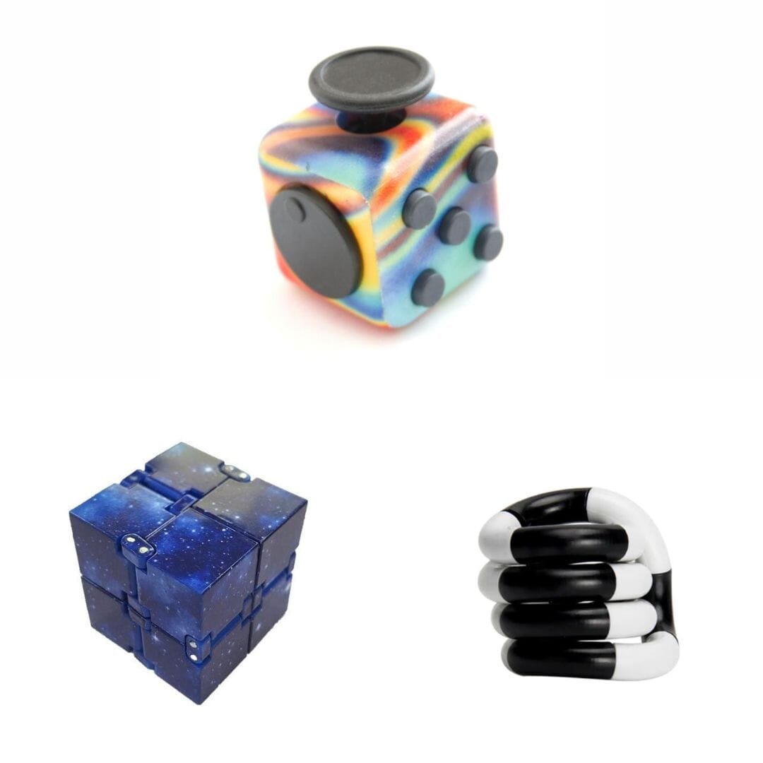 Fidget Bestsellers Bundle (choose your colors) Paint Pour Blue Galaxy Black and white