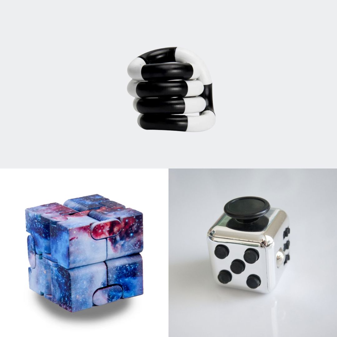 Fidget Bestsellers Bundle (choose your colors) Metallic Silver Galaxy Black and white