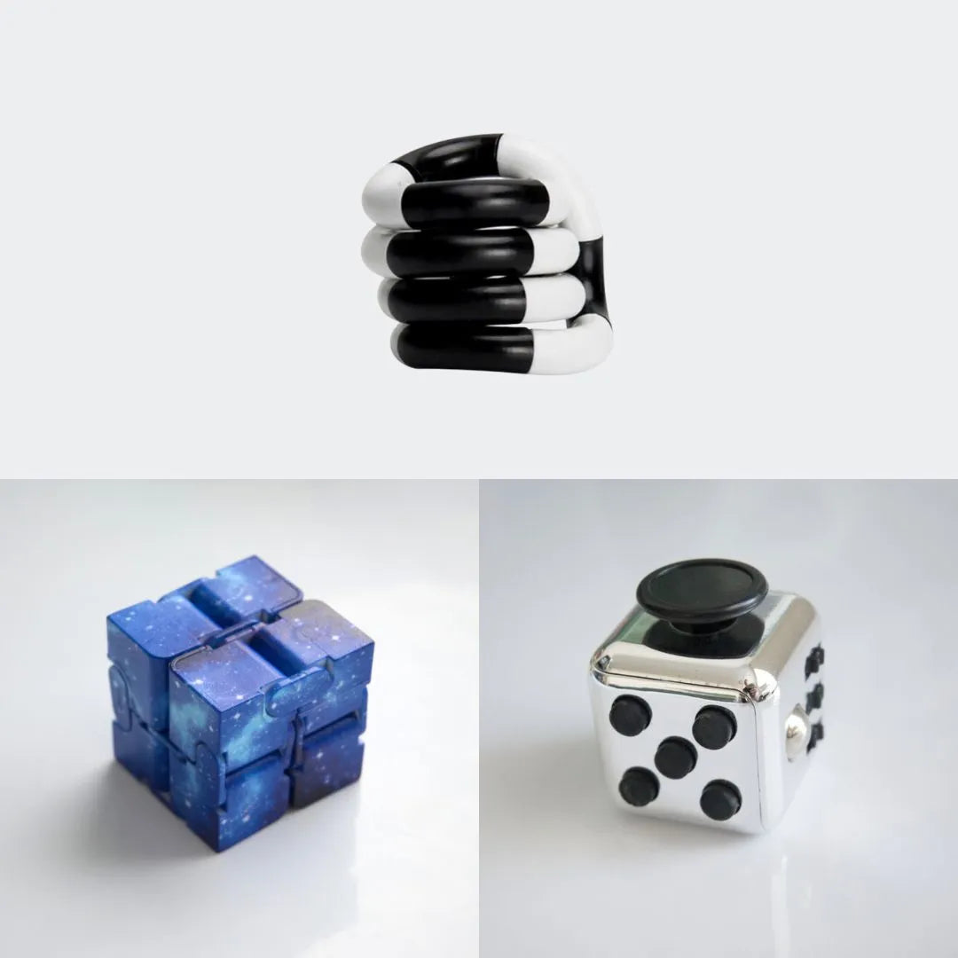 Fidget Bestsellers Bundle (choose your colors) Metallic Silver Blue Galaxy Black and white