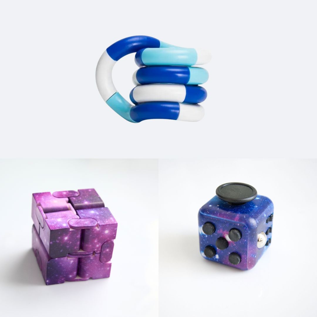 Fidget Bestsellers Bundle (choose your colors) Galaxy Purple Galaxy Blue white deep blue