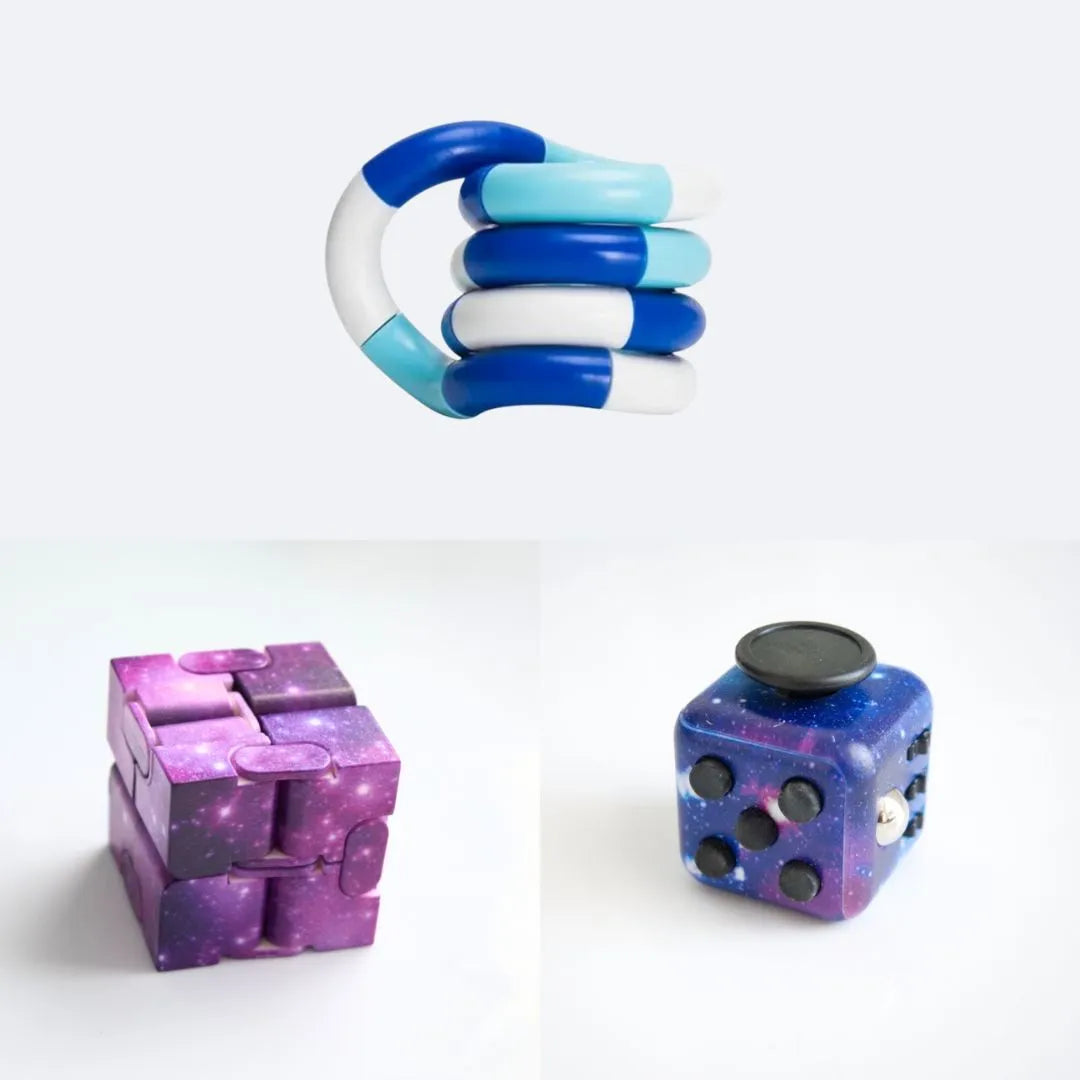 Fidget Bestsellers Bundle (choose your colors) Galaxy Purple Galaxy Blue white deep blue