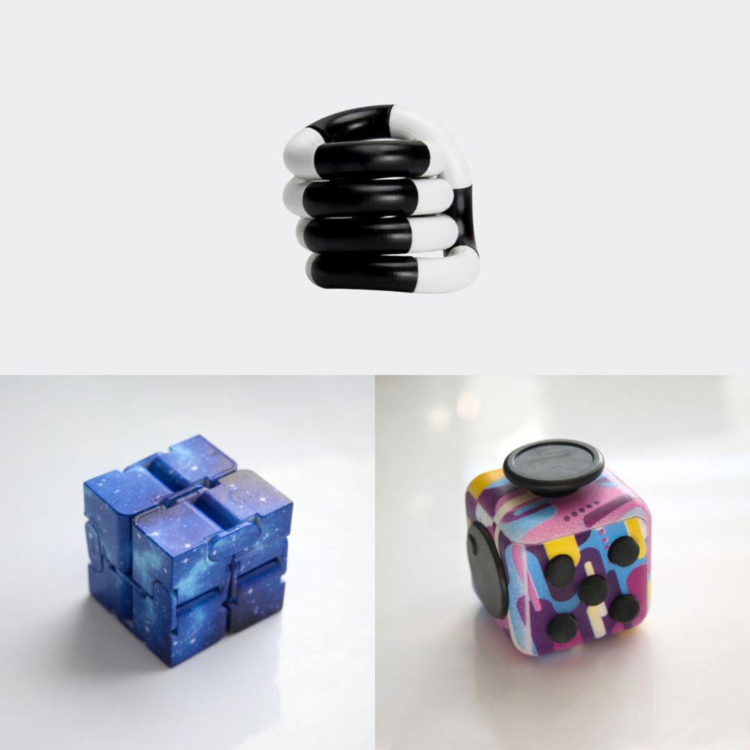 Fidget Bestsellers Bundle (choose your colors) 80’s Retro Blue Galaxy Black and white