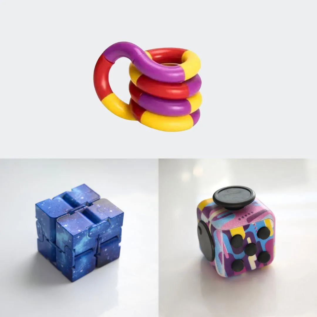 Fidget Bestsellers Bundle (choose your colors) 80’s Retro Blue Galaxy Purple red yellow