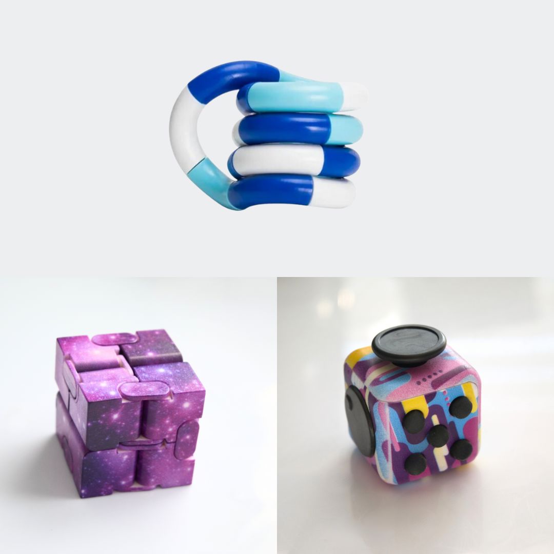 Fidget Bestsellers Bundle (choose your colors) 80’s Retro Purple Galaxy Blue white deep blue