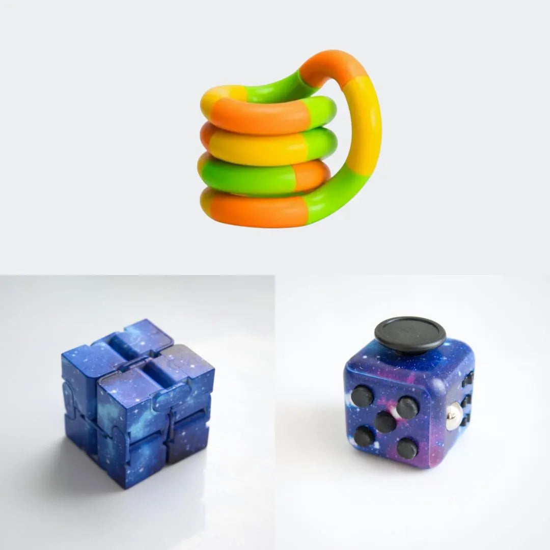 Fidget Bestsellers Bundle (choose your colors) Galaxy Blue Galaxy Green yellow orange