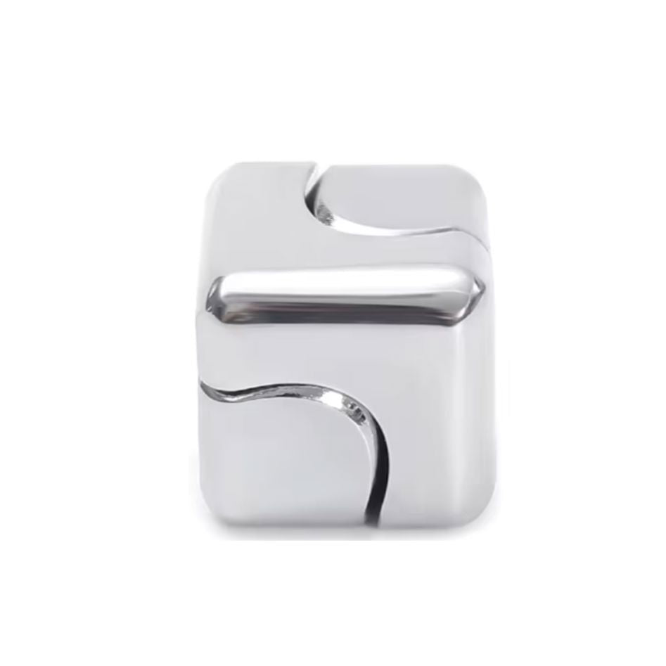 Fidget Cube Spinner Metallic Silver 