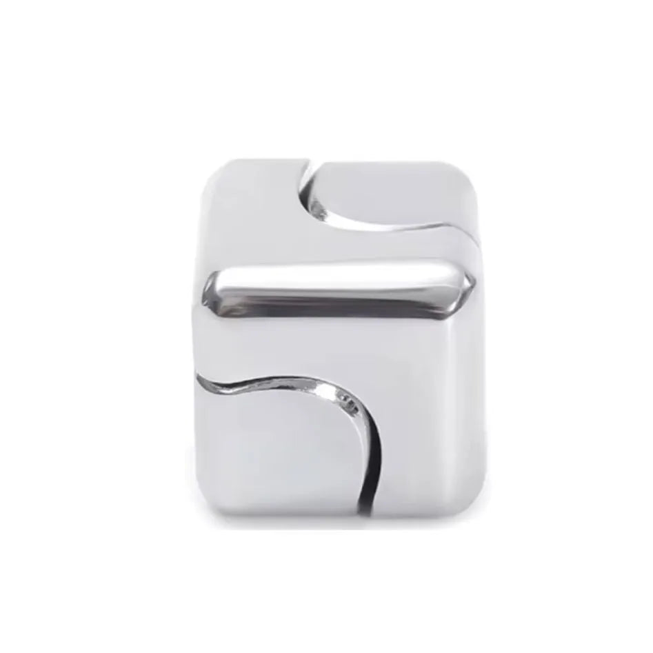 Fidget Cube Spinner Metallic Silver 